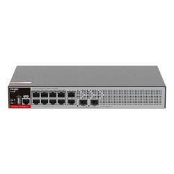 Zarządzalny Switch Ruijie L2+ 10 portów 1Gbit + 2 porty SFP 2.5Gbit 10 portów PoE+ (125W max) 1 wentylator, 1 wbudowany zasilacz