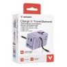 VERBATIM CHARGE 'N' TRAVEL 70W 2C CHOWANY UNIWERSALNY ADAPTER PODRÓŻNY FIOLETOWY
