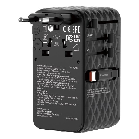 Ładowarka Verbatim Charge 'n' Travel 70W 2C