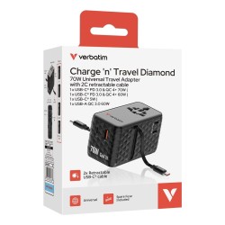 Ładowarka Verbatim Charge 'n' Travel 70W 2C