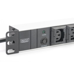 Digitus Listwa zasilająca PDU 19" Rack, 10x gniazdo C13, 2.0m, 1x wtyk C14, 10A, zabezpieczenie przeciążeniowe, profil