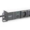 Digitus Listwa zasilająca PDU 19" Rack, 10x gniazdo C13, 2.0m, 1x wtyk C14, 10A, zabezpieczenie przeciążeniowe, profil