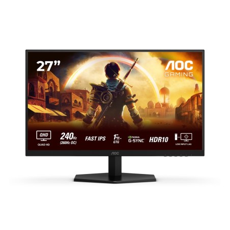 Monitor Certyfikat AOC Q27G42ZE 27" IPS Złącze QHD 16:9 260 Hz 1 ms 2560 x 1440 pikseli 300 cd/m2 Ilość portów HDMI: 1 Czarny