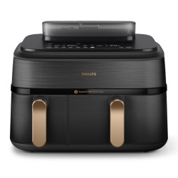Frytownica powietrzna Philips z podwójną parą NA552/00 Seria 5000 Moc 2750 W Pojemność 9 L RapidAir Plus Czarny