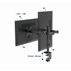 GEMBIRD BIURKOWE REGULOWANE RAMIĘ/UCHWYT NA 2 MONITORY 17-32, VESA 100X100MM, DO 9 KG