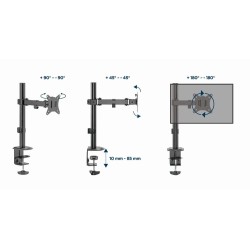 GEMBIRD BIURKOWE REGULOWANE RAMIĘ/UCHWYT NA MONITOR 17-32, VESA 100X100MM, DO 9 KG