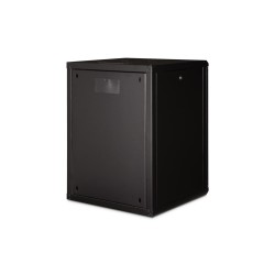 Szafa sieciowa wisząca Unique 19" 16U rack 600x600, drzwi szyba, czarny, niedzielona, złożona, 100kg