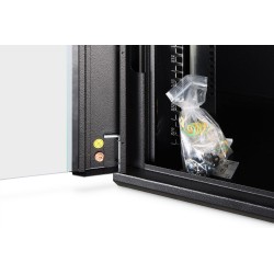 Szafa sieciowa wisząca DYNAmic 19" 9U rack 600x450, drzwi szyba, czarny, niedzielona, złożona, 60kg