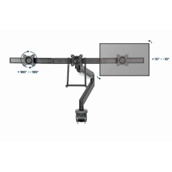 GEMBIRD BIURKOWE REGULOWANE RAMIĘ/UCHWYT NA 3 MONITORY 17-27, VESA 100X100MM, DO 6 KG