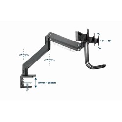 GEMBIRD BIURKOWE REGULOWANE RAMIĘ/UCHWYT NA 3 MONITORY 17-27, VESA 100X100MM, DO 6 KG