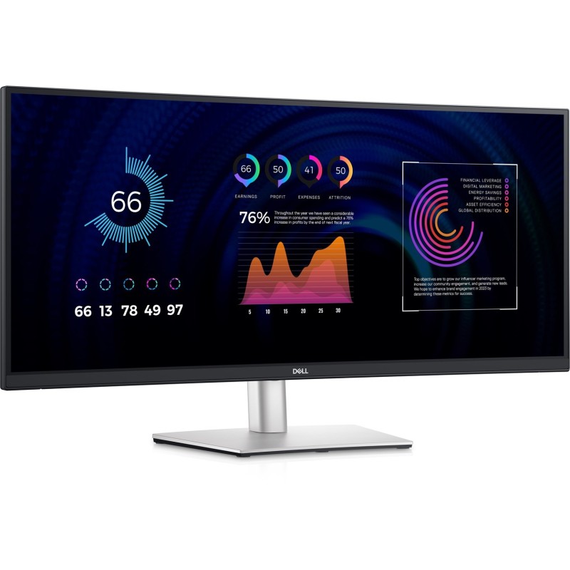 DELL P Series P3424WE monitor komputerowy 86,7 cm (34.1") 3440 x 1440 px 4K Ultra HD LCD Czarny