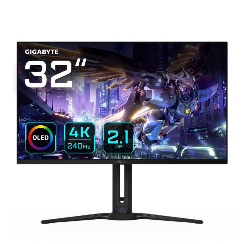 GIGABYTE FO32U2P monitor komputerowy 80 cm (31.5") 3840 x 2160 px 4K Ultra HD OLED Czarny