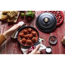 Okrągłe naczynie do zapiekania z pokrywką STAUB 40509-579-0 - czarne