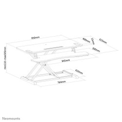 Neomounts NS-WS300BLACK stacja robocza stojąco/siedząca