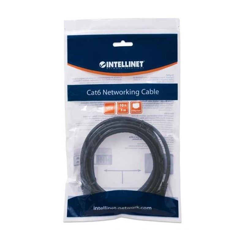 INTELLINET PATCH CORD CAT6 UTP 3,0M CZARNY 100% MI INTELLINET PATCH CORD CAT6 UTP 3,0M CZARNY 100% MI