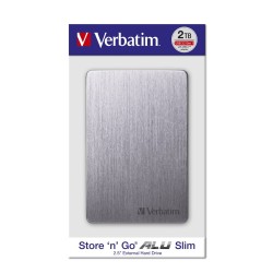 Verbatim Store 'n' Go ALU Slim zewnętrzny dysk twarde 1 TB 2.5" USB Type-C 3.2 Gen 1 (3.1 Gen 1) Szary