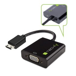 Techly IDATA HDMI-VGA4 adapter kablowy VGA (D-Sub) HDMI Type C (Mini) Czarny