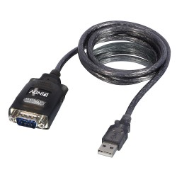 Lindy 42686 kabel równoległy Czarny 1,1 m USB Typu-A DB-9