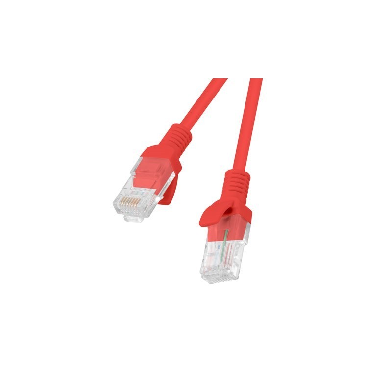 Patchcord UTP Lanberg PCU5-10CC-0050-R (RJ45 - RJ45 0,50m UTP kat. 5e kolor czerwony)