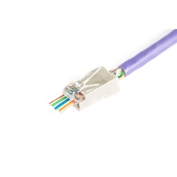 Wtyk RJ45 (8P8C) przelotowy, kat.6, ekranowany, AWG 26-24, opakowanie 100 szt.