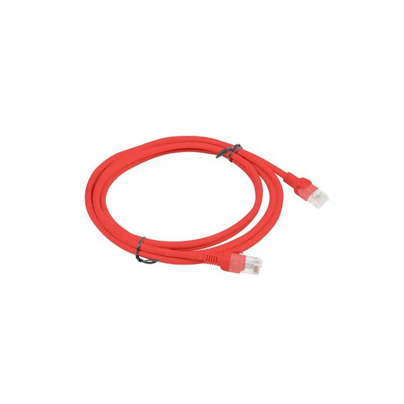 Patchcord UTP Lanberg PCU5-10CC-0200-R (RJ45 - RJ45 2m UTP kat. 5e kolor czerwony)