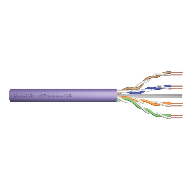 Digitus Kabel instalacyjny kat.6, U/UTP, Dca, AWG 23/1, LSOH, 500m, fioletowy, szpula