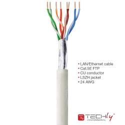 TECHLY KABEL SKRĘTKA CAT5E F/UTP DRUT MIEDŹ LSZH 3