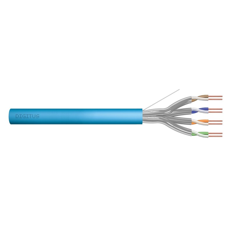 Kabel instalacyjny DIGITUS kat.6A, U/FTP, Dca, AWG 23/1, LSOH, 500m, niebieski, szpula