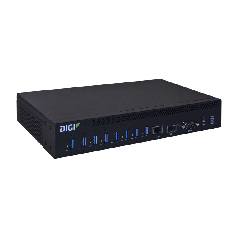 Digi AW08-G300 huby i koncentratory USB 3.2 Gen 1 (3.1 Gen 1) Type-A 10000 Mbit/s Czarny