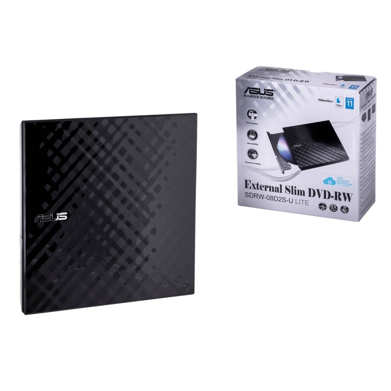 DVD-REC ASUS SDRW-08D2S-U LITE USB SLIM CZARNY BOX