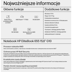 HP EliteBook 655 G10 Ryzen 7 7730U 15.6"FHD 250nits 16GB DDR4 SSD512 RX Vega 8 W11Pro 3Y OnSite