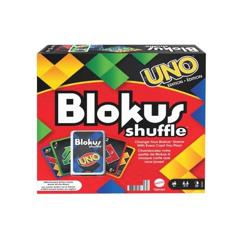 Blokus Shuffle z kartami UNO gra GXV91 p5 MATTEL