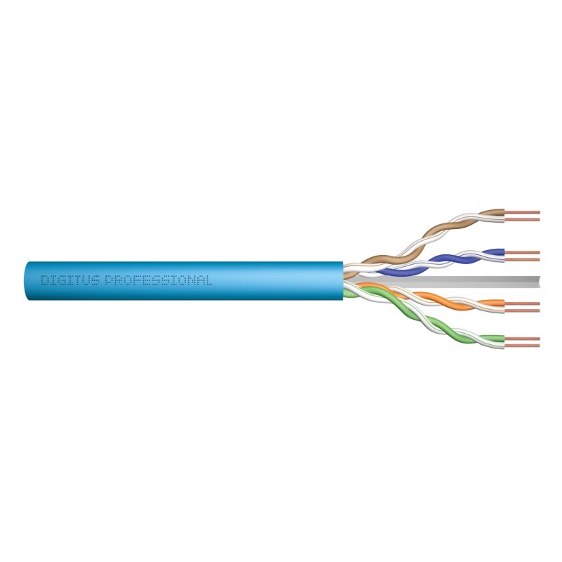 Digitus Kabel instalacyjny kat.6A, U/UTP, Dca, AWG 23/1, LSOH, 500m, niebieski, szpula