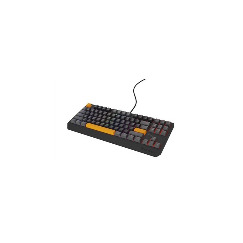 GENESIS Thor 230 TKL klawiatura Gaming USB + RF Wireless + Bluetooth QWERTY Czarny, Szary, Pomarańczowy