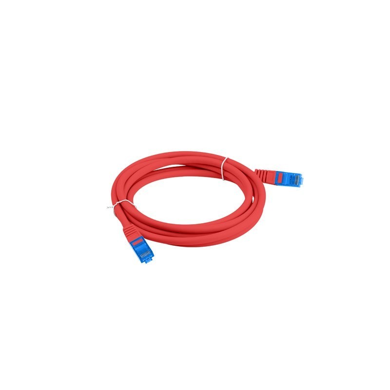 LANBERG PATCHCORD S/FTP KAT.6A 1M CZERWONY LSZH CCA (FLUKE PASSED) PCF6A-10CC-0100-R