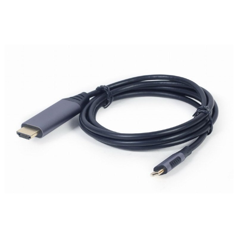 GEMBIRD ADAPTER USB TYP-C DO HDMI NA KABLU, 1.8M, 4K, KOLOR SZARY