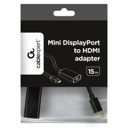 Adapter GEMBIRD A-MDPM-HDMIF-02 (Mini DisplayPort M - HDMI F 0,15m kolor czarny)