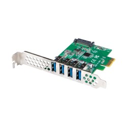 LANBERG KARTA PCI-E X1 - 4X USB-A 3.1 GEN1 ŚLEDŹ LOW PROFILE PCE-US3-004