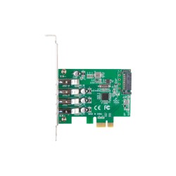 LANBERG KARTA PCI-E X1 - 4X USB-A 3.1 GEN1 ŚLEDŹ LOW PROFILE PCE-US3-004