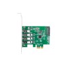 LANBERG KARTA PCI-E X1 - 4X USB-A 3.1 GEN1 ŚLEDŹ LOW PROFILE PCE-US3-004