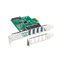 LANBERG KARTA PCI-E X1 - 4X USB-A 3.1 GEN1 ŚLEDŹ LOW PROFILE PCE-US3-004