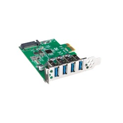 LANBERG KARTA PCI-E X1 - 4X USB-A 3.1 GEN1 ŚLEDŹ LOW PROFILE PCE-US3-004