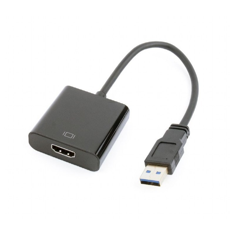 Adapter GEMBIRD A-USB3-HDMI-02 (USB 3.0 M - HDMI F 0,15m kolor czarny)