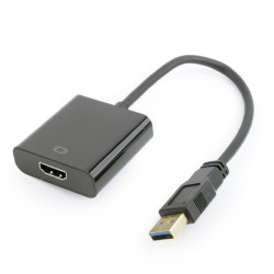 Adapter GEMBIRD A-USB3-HDMI-02 (USB 3.0 M - HDMI F 0,15m kolor czarny)