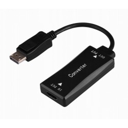 GEMBIRD KABEL AKTYWNY KONWERTER SYGNAŁU HDMI 4K NA DISPLAYPORT 15CM, CZARNY