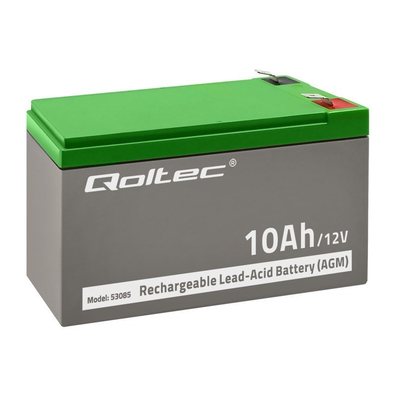 Akumulator żelowy AGM 12V 10Ah Qoltec