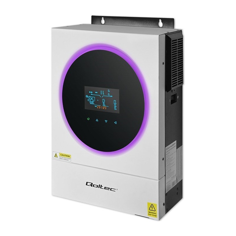 Qoltec 53873 Hybrydowy inwerter solarny Off-Grid 6kVA | 6kW | 120A | MPPT | LCD | Wi-Fi | BMS | Sinus