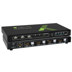 TECHLY PRZEŁĄCZNIK KVM HDMI/USB 4X1 Z AUDIO 4KX2K IDATA KVM-HDMI4U