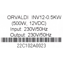 ORVALDI INVERTER 12-500W W FUNKCJI UPS BEZ AKUMULATORÓW DO DŁUGIEJ PRACY AWARYJNEJ LINE-INTERACTIVE CZYSTY SINUS