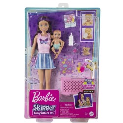 Barbie Opiekunka Usypianie maluszka + Lalka Skipper i bobas HJY33 MATTEL